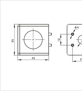 鋁型材二向連接件二維圖1 鋁型材二向連接件二維圖1