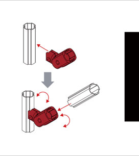 精益管萬向外扣連接件安裝示意圖