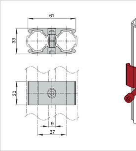 精益管雙卡環連接扣件二維圖