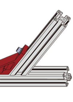 40*規格鋁型材135度角碼安裝示意圖