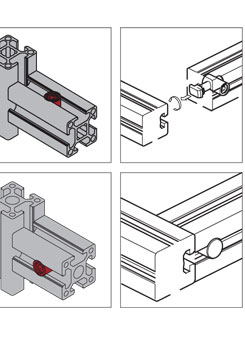 鋁型材內置內連接件安裝示意圖