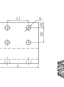 鋁型材（雙槽）強力角件物理參數(shù)2